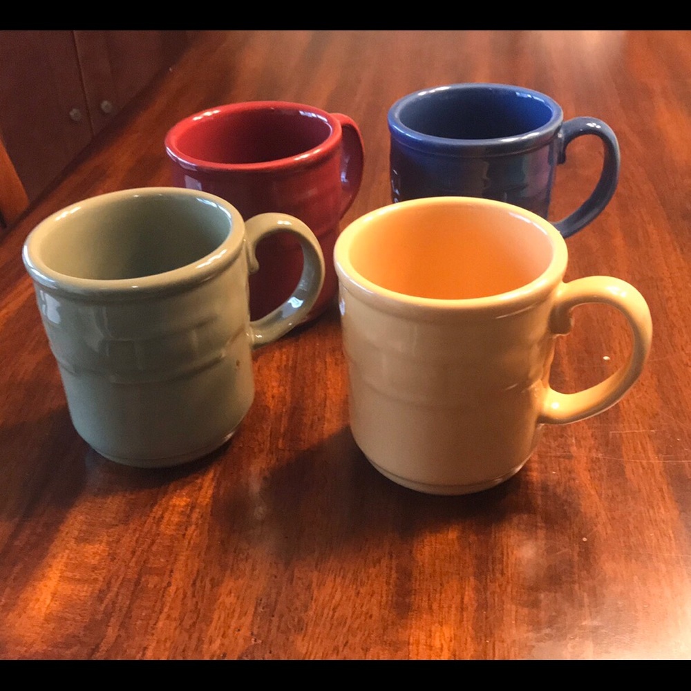 Four Longaberger ceramic coffee Mugs